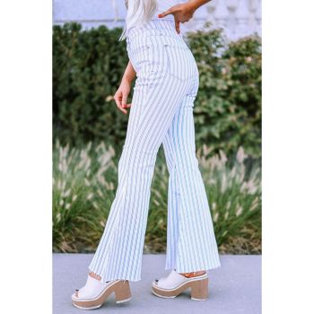 Azura Exchange Striped Print Flared Pants - L