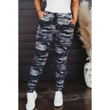 Azura Exchange Elastic Waist Camo Print Joggers - M