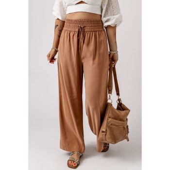 Azura Exchange Elastic Waist Casual Wide Leg Pants - L