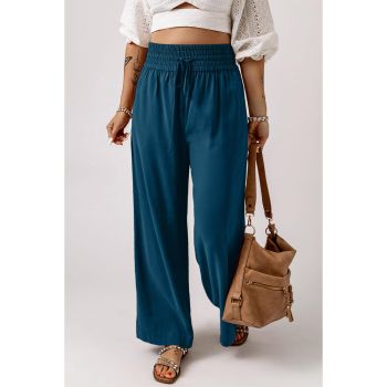 Azura Exchange Drawstring Elastic Waist Wide Leg Pants - L