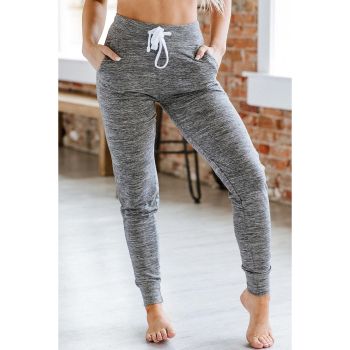 Azura Exchange Soft Gray Joggers with Drawstring Waist and Pockets - L