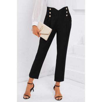 Azura Exchange Pleated Double Breasted Cropped Pants - 14 US