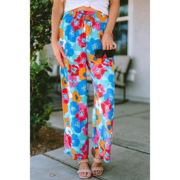 Azura Exchange Abstract Floral Print Drawstring Pants - L