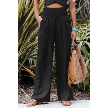 Azura Exchange Wide Leg Smocked Waistband Pants - L