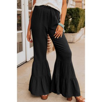 Azura Exchange Textured Ruffled Bell Bottom Pants - L