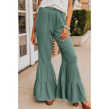 Azura Exchange Textured High Waist Ruffled Bell Bottom Pants - L