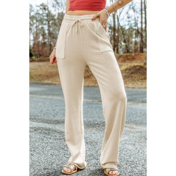 Azura Exchange Knit Pants with Drawstring Waist and Pockets - L