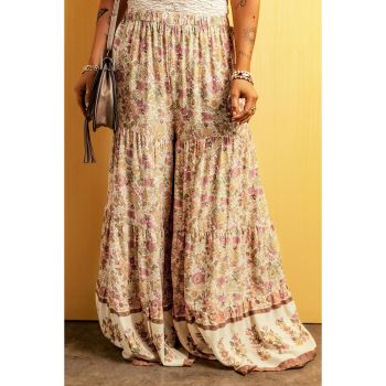 Azura Exchange Boho Floral Patchwork Wide Leg Pants - L