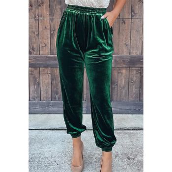 Azura Exchange Solid Velvet Jogger Pants - L