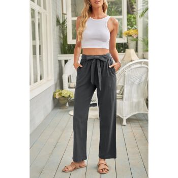 Azura Exchange Wide Leg Pants with Elastic Waist and Drawstring - L