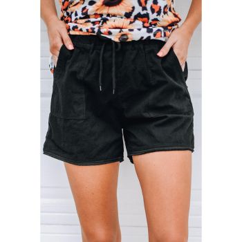 Azura Exchange Drawstring Casual Shorts with Raw Hem and Pockets - M