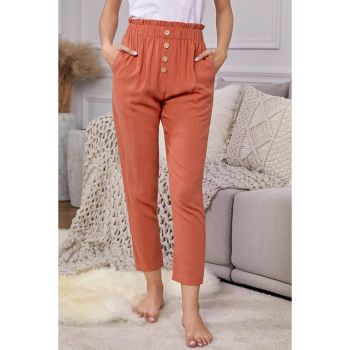 Azura Exchange Linen Blend Pocketed Pants - M