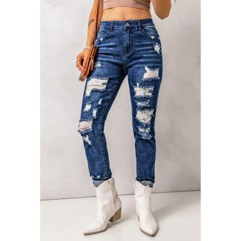 Azura Exchange High Waist Distressed Skinny Jeans - L