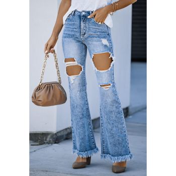 Azura Exchange Distressed Flare Leg Jeans - 12 US