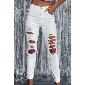 Azura Exchange High Waist Distressed Skinny Jeans - 10 US