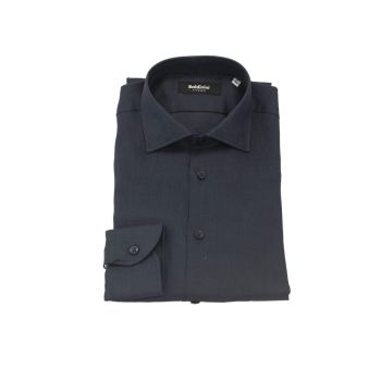 Slim Fit Button-Front Shirt with Italian Collar and Logo Insert 41 IT Men