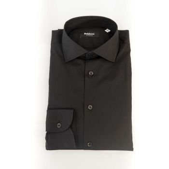 Slim Button-Front Shirt with Italian Collar and Logo Detail 44 IT Men