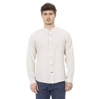 Mandarin Collar Regular Fit Shirt with Button Closure L Men