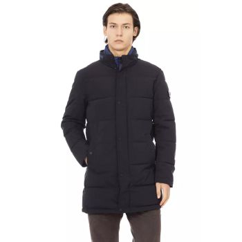 Long Jacket with External Welt Pockets and Metal Monogram S Men