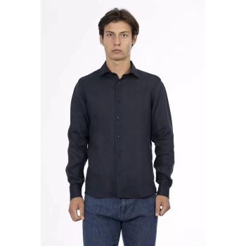 Baldinini Trend Men's Blue Linen Shirt - M