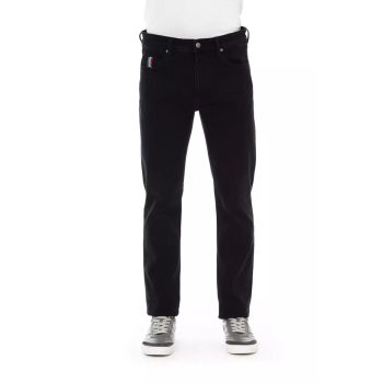 Regular Fit Jeans with Logo Button and Tricolor Insert W38 US Men