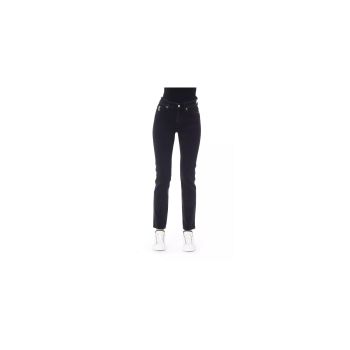 Logoed Button Regular Jeans with Tricolor Insert - Rear and Front Pockets W29 US Women