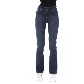 Logoed Button Regular Jeans with Tricolor Insert and Rear Pockets W27 US Women