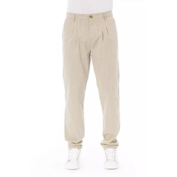 Front Zipper and Button Closure Chino Trousers with Side and Back Pockets 46 IT Men