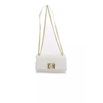 Golden Logo Flap Leather Shoulder Bag One Size Women