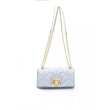 Golden Logo Flap Closure Leather Shoulder Bag One Size Women