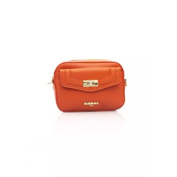 Golden Logo Front Flap Shoulder Bag with Internal Compartments One Size Women