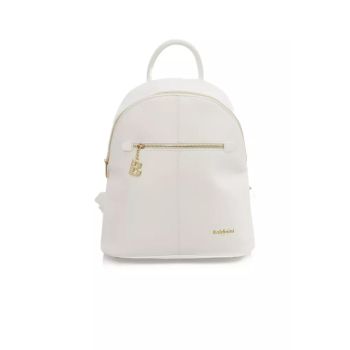 Golden Logo Backpack with Zip Closure and Adjustable Shoulders One Size Women