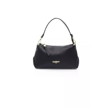 Golden Logo Shoulder Bag with Internal Compartments and Zip Closure One Size Women