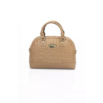 Golden Logo Zipper Shoulder Bag One Size Women