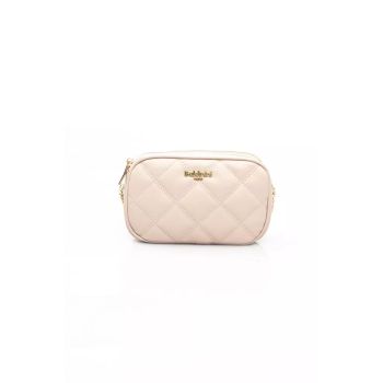 Golden Logo Zip Closure Double Compartment Shoulder Bag One Size Women