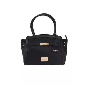 Shoulder Bag with Zip Closure and Golden Details One Size Women