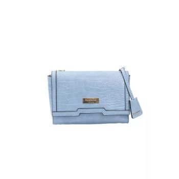 Flap Closure Logoed Shoulder Bag with Internal Compartments One Size Women