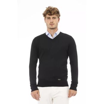 Metal Monogram V-Neck Sweater with Ribbed Details 50 IT Men