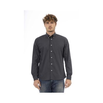 Baldinini Trend Men's Gray Cotton Shirt - 44 IT