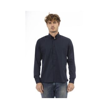 Baldinini Trend Men's Blue Cotton Shirt - 44 IT