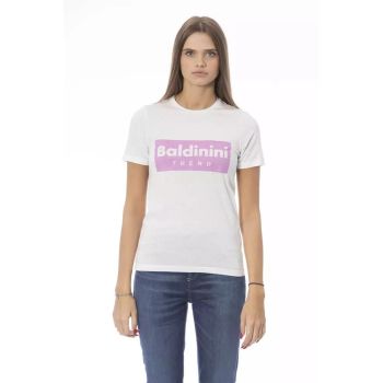 Baldinini Trend Women's White Cotton Tops & T-Shirt - L