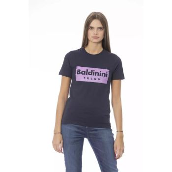 Baldinini Trend Women's Blue Cotton Tops & T-Shirt - M