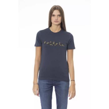 Baldinini Trend Women's Blue Cotton Tops & T-Shirt - XL