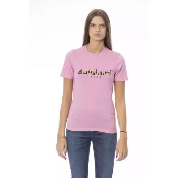 Baldinini Trend Women's Pink Cotton Tops & T-Shirt - L