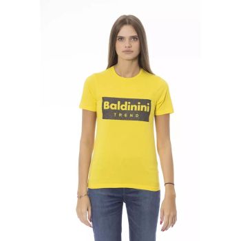 Baldinini Trend Women's Yellow Cotton Tops & T-Shirt - L