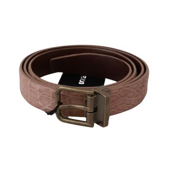 Stunning Dolce & Gabbana Exotic Skin Belt with Brushed Gold Buckle 95 cm Men