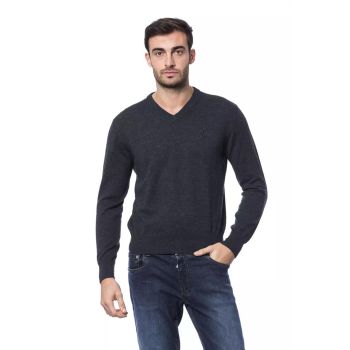 Embroidered Merino Wool Crew Neck Sweater S Men