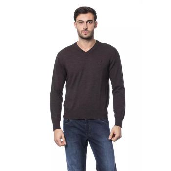 Embroidered Merino Wool Crew Neck Sweater M Men