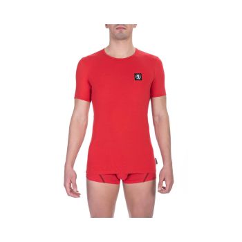 Bikkembergs Men's Vibrant Red Cotton Crew Neck Tee Twin Pack - L