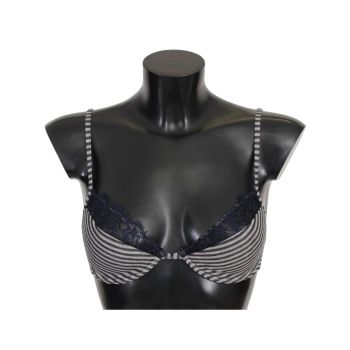 ERMANNO SCERVINO Striped Lace Bra with Logo Detail 2 IT Women